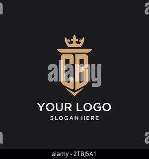 CB monogram with medieval style, luxury and elegant initial logo design ideas Stock Vector