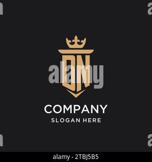 DN monogram with medieval style, luxury and elegant initial logo design ideas Stock Vector
