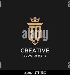 IQ monogram with medieval style, luxury and elegant initial logo design ideas Stock Vector