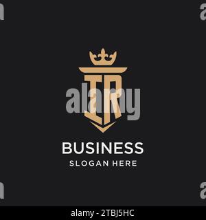 IR monogram with medieval style, luxury and elegant initial logo design ideas Stock Vector