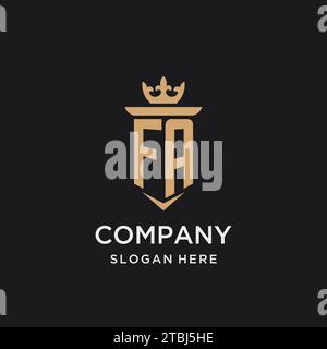FA monogram with medieval style, luxury and elegant initial logo design ideas Stock Vector