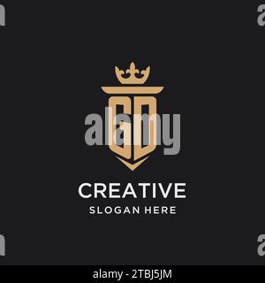 GD monogram with medieval style, luxury and elegant initial logo design ideas Stock Vector