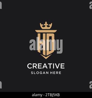 HD monogram with medieval style, luxury and elegant initial logo design ideas Stock Vector