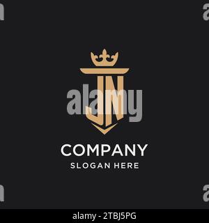 JN monogram with medieval style, luxury and elegant initial logo design ideas Stock Vector