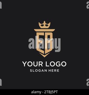 EB monogram with medieval style, luxury and elegant initial logo design ideas Stock Vector