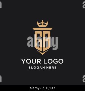 GB monogram with medieval style, luxury and elegant initial logo design ideas Stock Vector