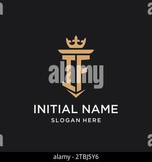 IF monogram with medieval style, luxury and elegant initial logo design ideas Stock Vector