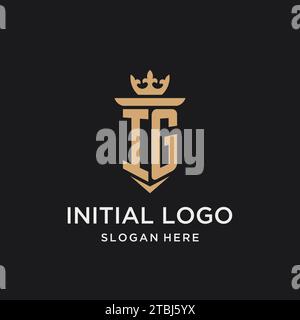 IG monogram with medieval style, luxury and elegant initial logo design ideas Stock Vector