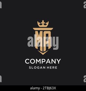 MA monogram with medieval style, luxury and elegant initial logo design ideas Stock Vector