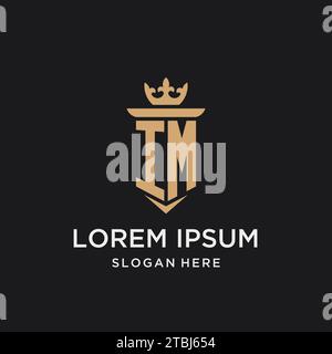 IM monogram with medieval style, luxury and elegant initial logo design ideas Stock Vector