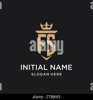FS monogram with medieval style, luxury and elegant initial logo design ideas Stock Vector