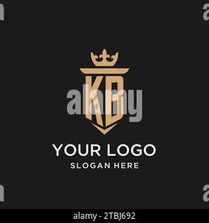 KB monogram with medieval style, luxury and elegant initial logo design ideas Stock Vector