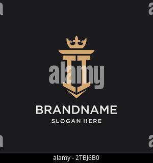 II monogram with medieval style, luxury and elegant initial logo design ideas Stock Vector