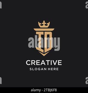 ID monogram with medieval style, luxury and elegant initial logo design ideas Stock Vector
