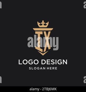 IX monogram with medieval style, luxury and elegant initial logo design ideas Stock Vector