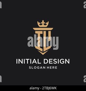 IL monogram with medieval style, luxury and elegant initial logo design ideas Stock Vector