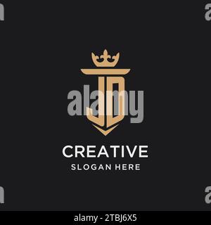 JD monogram with medieval style, luxury and elegant initial logo design ideas Stock Vector