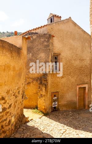 House in the village of Pigna, Balagne, Corsica, France. Stock Photo