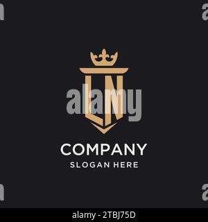 LN monogram with medieval style, luxury and elegant initial logo design ideas Stock Vector