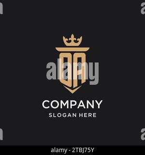OA monogram with medieval style, luxury and elegant initial logo design ideas Stock Vector