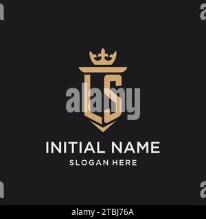 LS monogram with medieval style, luxury and elegant initial logo design ideas Stock Vector