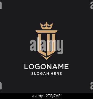 LU monogram with medieval style, luxury and elegant initial logo design ideas Stock Vector