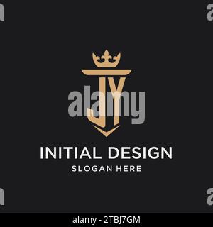 JY monogram with medieval style, luxury and elegant initial logo design ideas Stock Vector