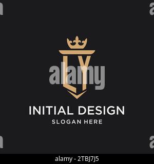 LY monogram with medieval style, luxury and elegant initial logo design ideas Stock Vector