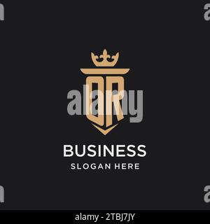 OR monogram with medieval style, luxury and elegant initial logo design ideas Stock Vector
