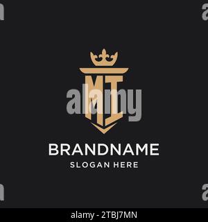 MI monogram with medieval style, luxury and elegant initial logo design ideas Stock Vector