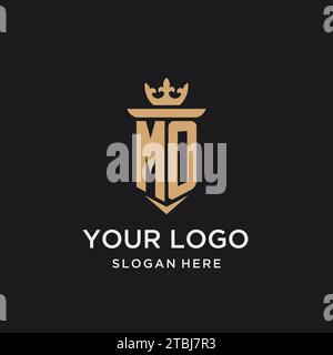 MO monogram with medieval style, luxury and elegant initial logo design ideas Stock Vector