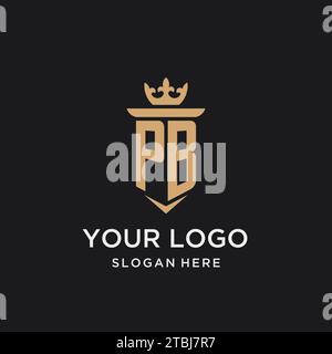 PB monogram with medieval style, luxury and elegant initial logo design ideas Stock Vector