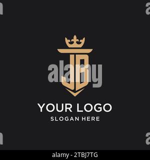 JB monogram with medieval style, luxury and elegant initial logo design ideas Stock Vector