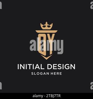 OY monogram with medieval style, luxury and elegant initial logo design ideas Stock Vector