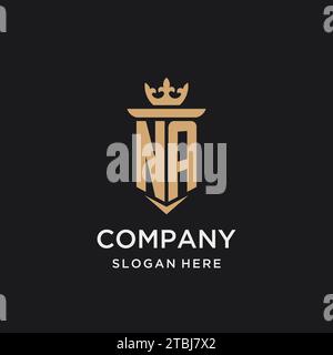 NA monogram with medieval style, luxury and elegant initial logo design ideas Stock Vector