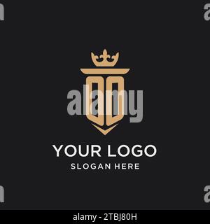OO monogram with medieval style, luxury and elegant initial logo design ideas Stock Vector