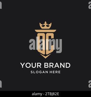 OC monogram with medieval style, luxury and elegant initial logo design ideas Stock Vector