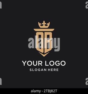 OB monogram with medieval style, luxury and elegant initial logo design ideas Stock Vector