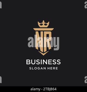 NR monogram with medieval style, luxury and elegant initial logo design ideas Stock Vector