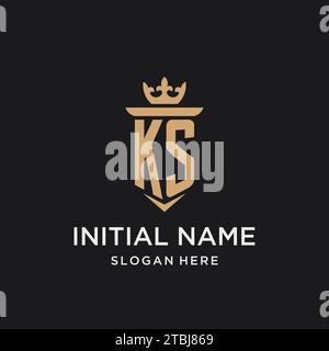KS monogram with medieval style, luxury and elegant initial logo design ideas Stock Vector