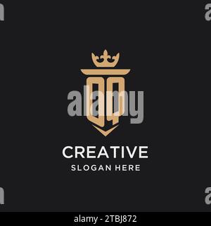 OQ monogram with medieval style, luxury and elegant initial logo design ideas Stock Vector