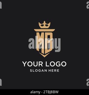 MB monogram with medieval style, luxury and elegant initial logo design ideas Stock Vector