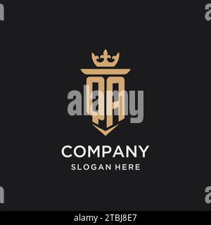 QA monogram with medieval style, luxury and elegant initial logo design ideas Stock Vector