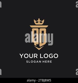 QO monogram with medieval style, luxury and elegant initial logo design ideas Stock Vector