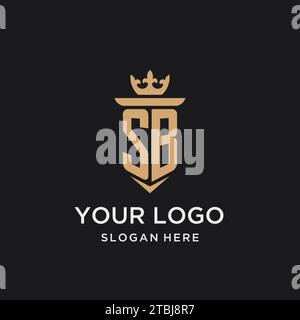 SB monogram with medieval style, luxury and elegant initial logo design ideas Stock Vector