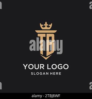 TB monogram with medieval style, luxury and elegant initial logo design ideas Stock Vector