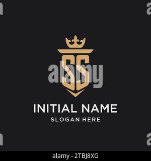 SS monogram with medieval style, luxury and elegant initial logo design ideas Stock Vector