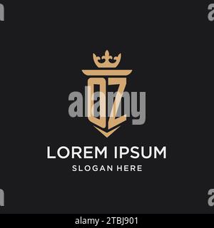 OZ monogram with medieval style, luxury and elegant initial logo design ideas Stock Vector