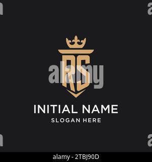 RS monogram with medieval style, luxury and elegant initial logo design ideas Stock Vector