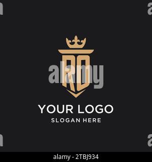 RO monogram with medieval style, luxury and elegant initial logo design ideas Stock Vector